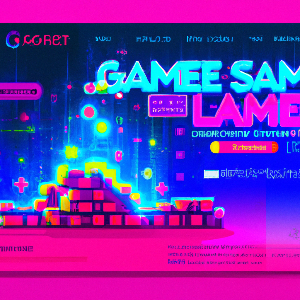 Gallery: neon platformer screenshot with HUD